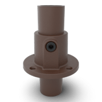 Buiskoppeling Ronde voetplaat met doorloop - vintage bruin-C / 33,7 mm